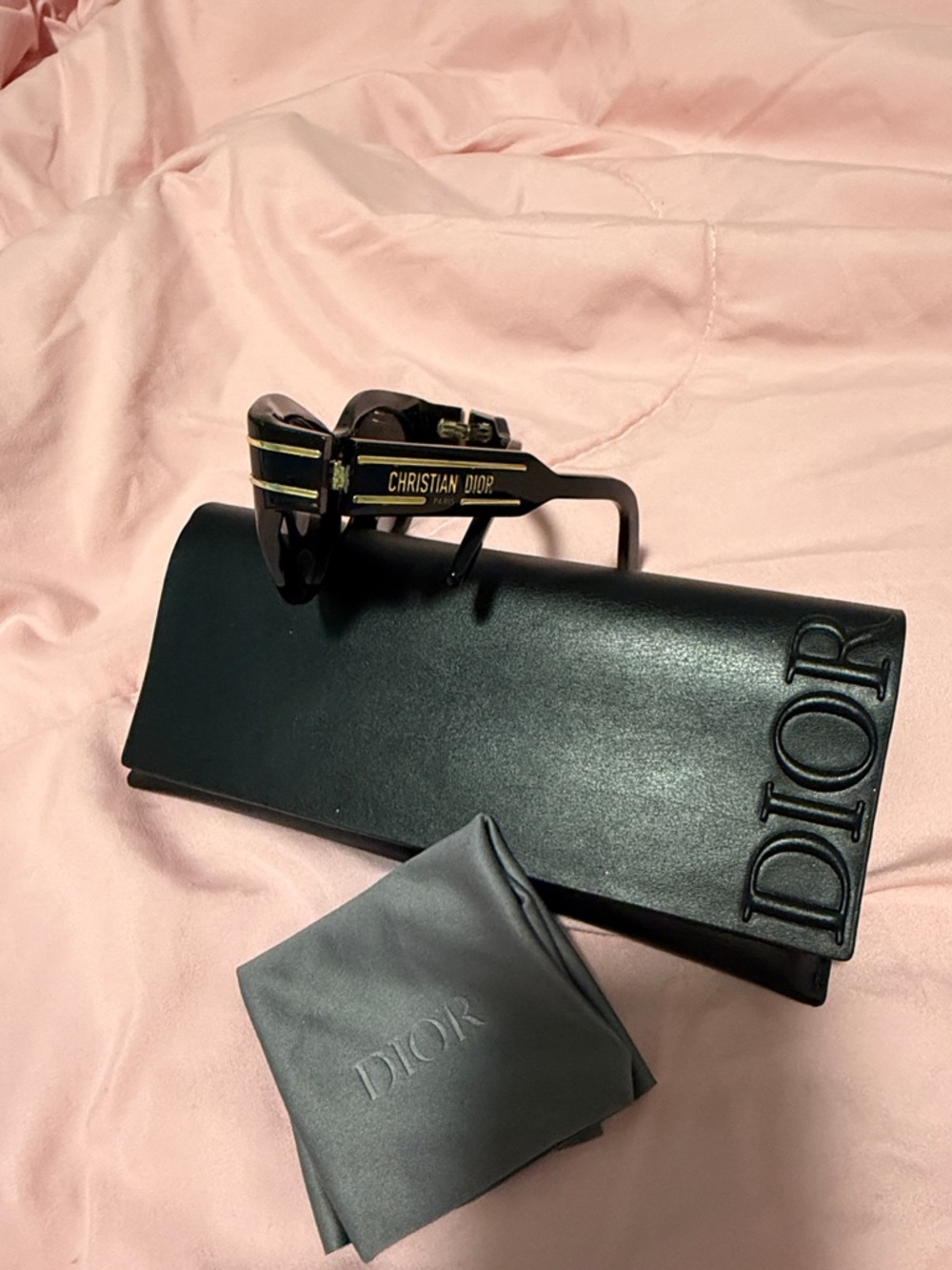 Dior Black Cat‑Eye Sunglasses with Matching Black Case - Picture 9 of 10